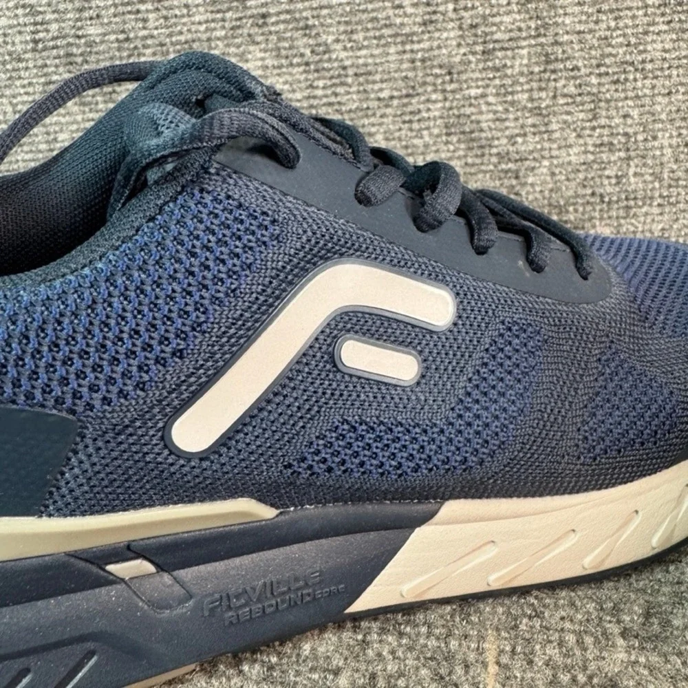 FitVille Rebound Core Navy Blue Grey Mesh Athletic Running Shoes Mens 10EW